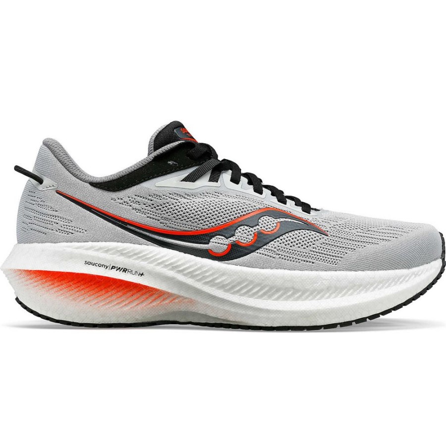 Men Saucony Running | Men'S Triumph 21 Wide Concrete / Black