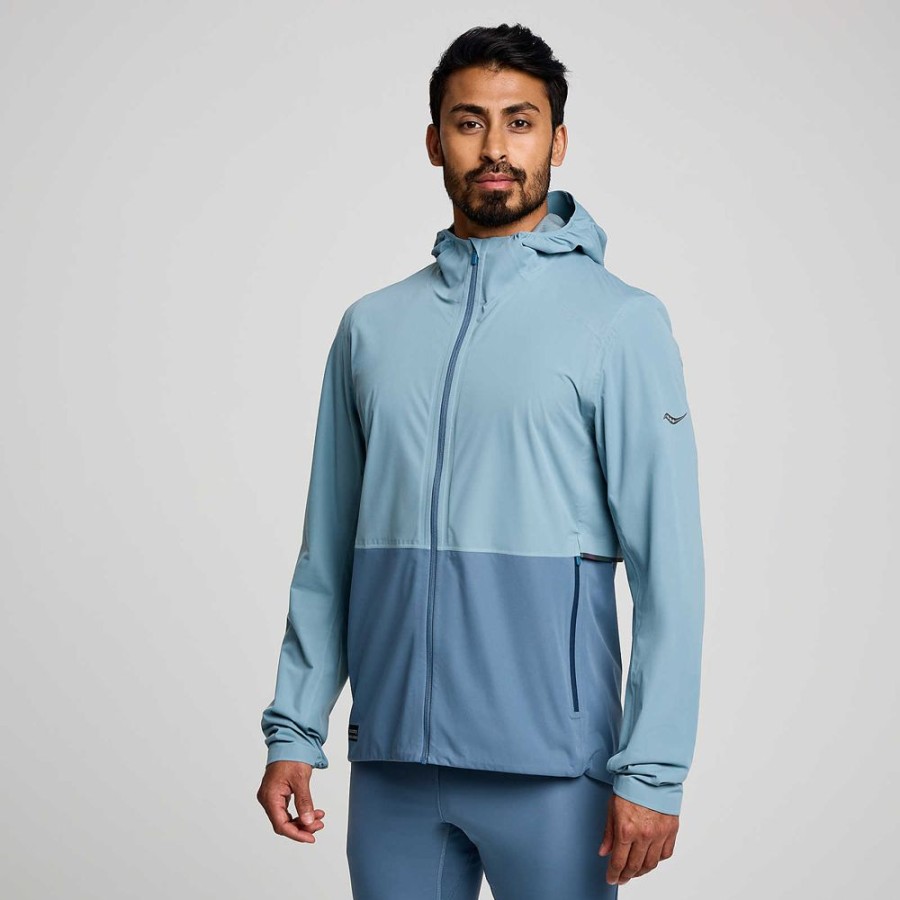 Men Saucony Jackets | Runshield Jacket Smog