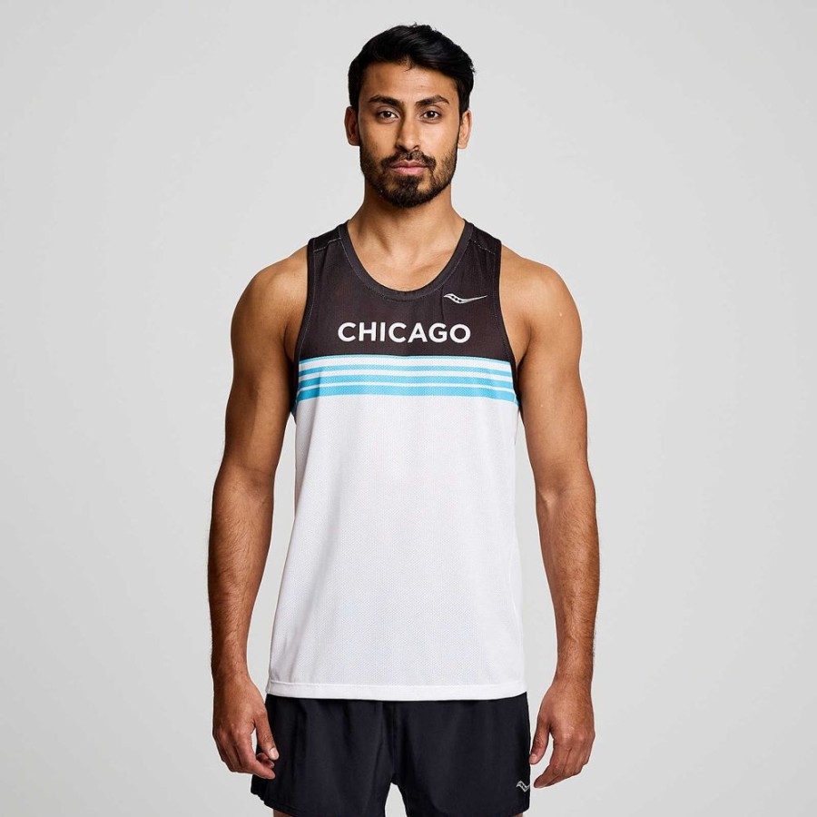 Men Saucony Tops | Men'S Chicago Stopwatch Singlet Chicago 2023