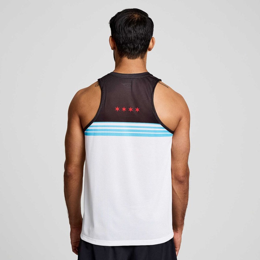 Men Saucony Tops | Men'S Chicago Stopwatch Singlet Chicago 2023