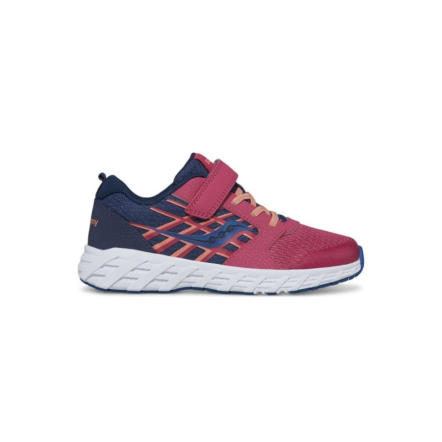 Kids Saucony Girls | Big Kid'S Wind 2.0 A/C Sneaker Navy / Berry