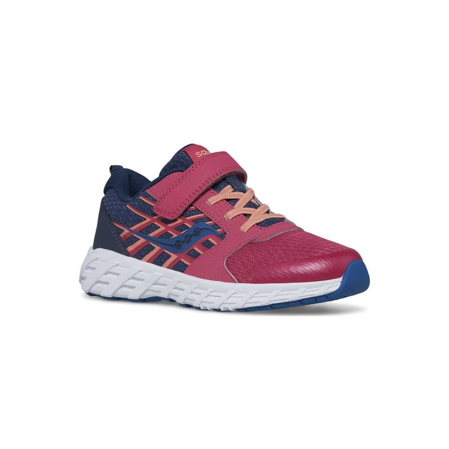 Kids Saucony Girls | Big Kid'S Wind 2.0 A/C Sneaker Navy / Berry