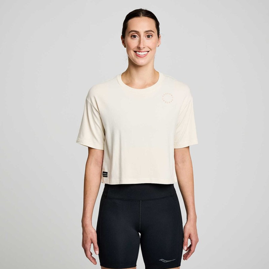 Women Saucony Tops | Women'S Recovery Boxy Tee Linen Graphic