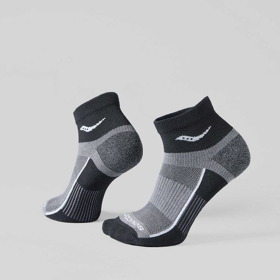 Men Saucony Accessories | Inferno Quarter 3-Pack Socks Black