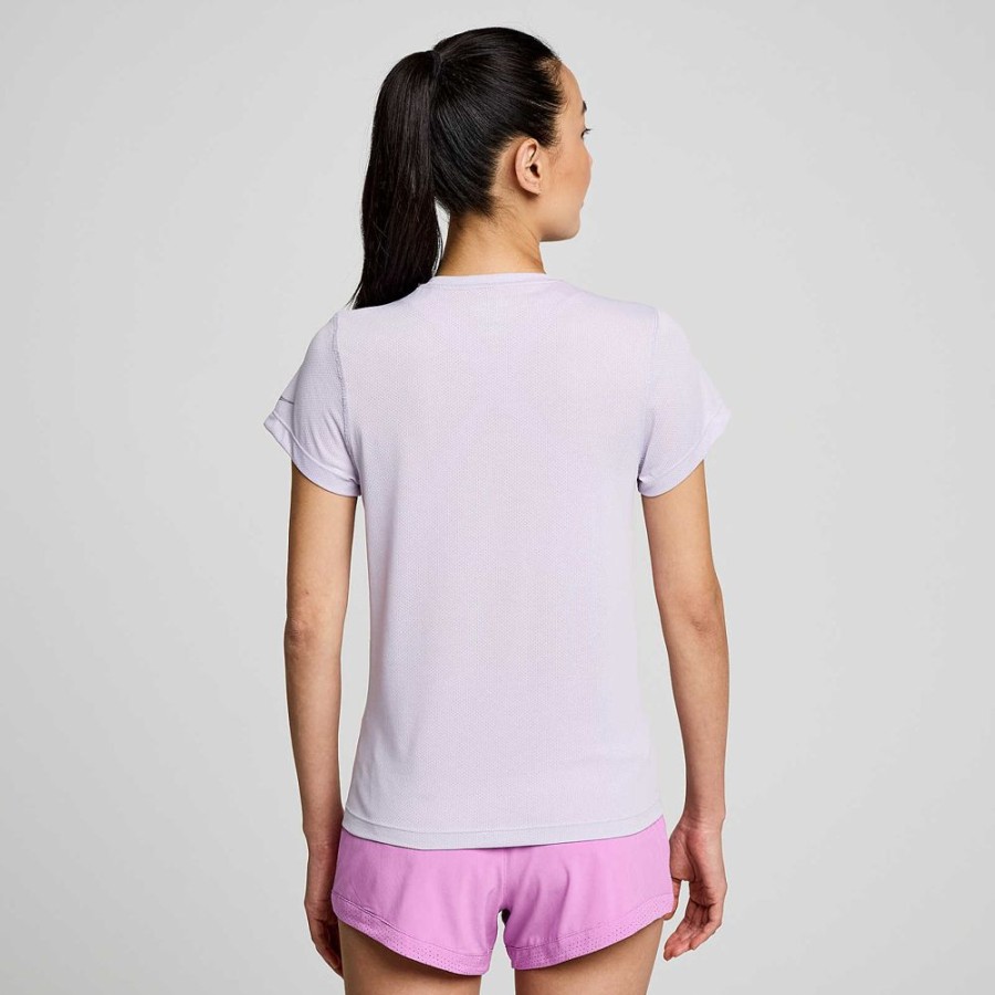 Women Saucony Tops | Women'S Stopwatch Graphic Short Sleeve Mauve Graphic