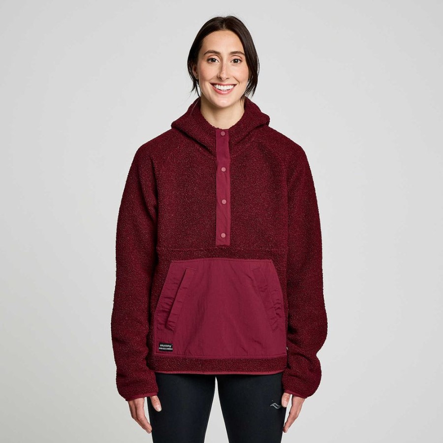 Women Saucony Jackets | Recovery Sherpa Pullover Sundown