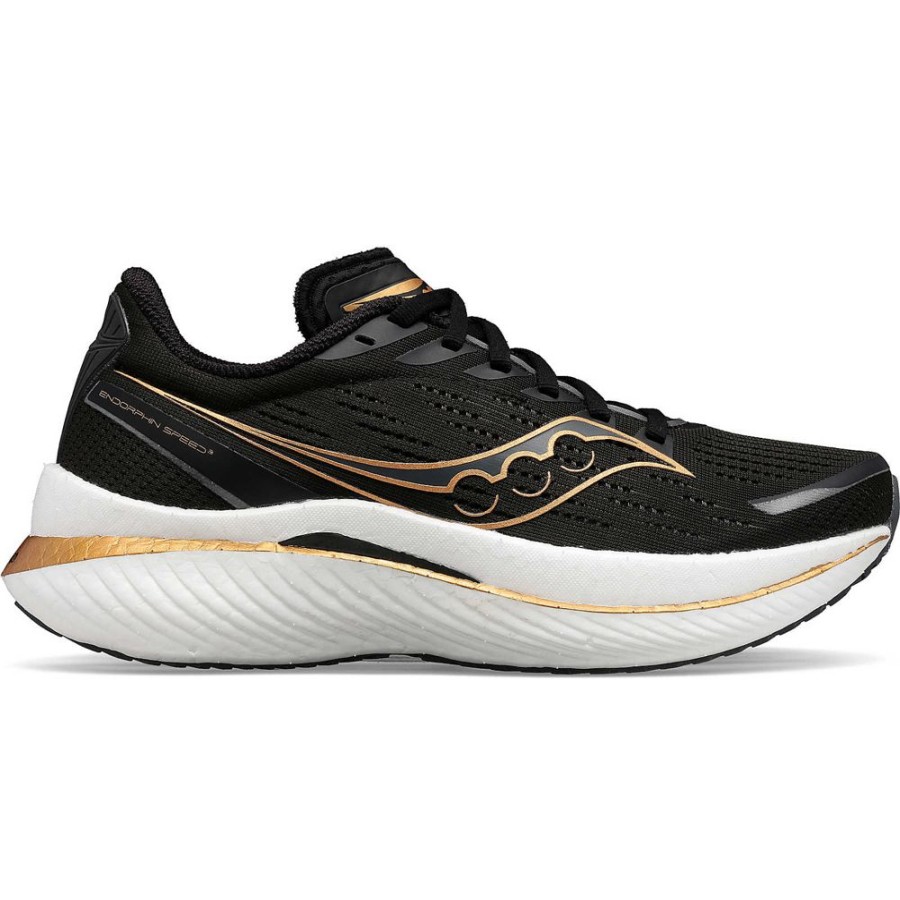 Men Saucony Wide Widths | Men'S Endorphin Speed 3 Wide Black / Goldstruck