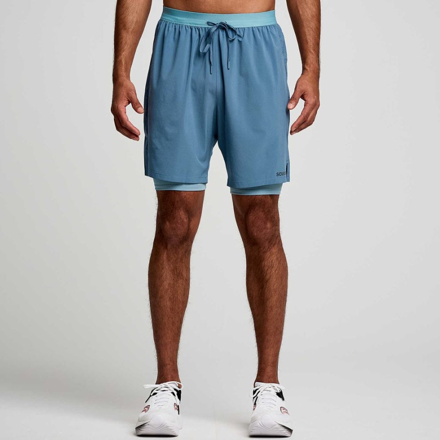 Men Saucony Bottoms | Men'S Outpace 7" 2-In-1 Short Murk