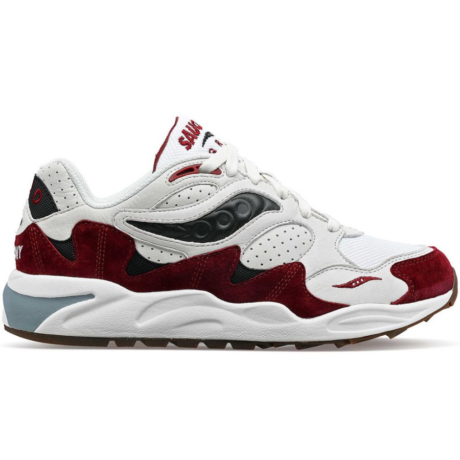 Men Saucony Lifestyle | Grid Shadow 2 Cream / Red