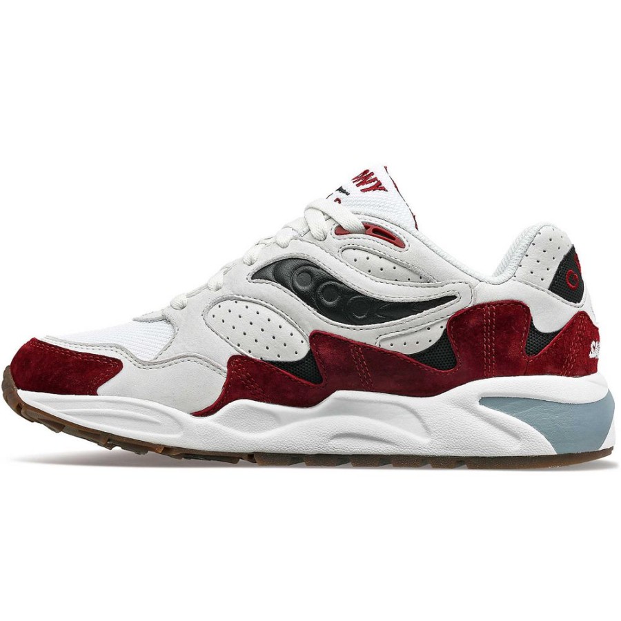 Men Saucony Lifestyle | Grid Shadow 2 Cream / Red