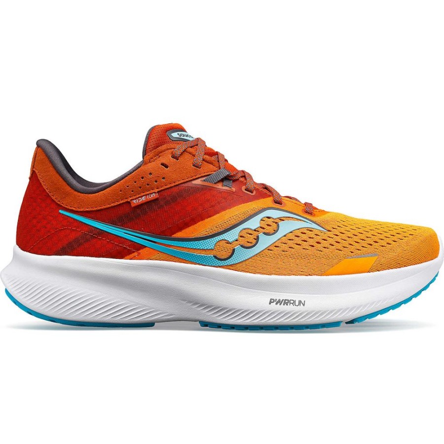 Men Saucony Running | Men'S Ride 16 Wide Marigold / Lava