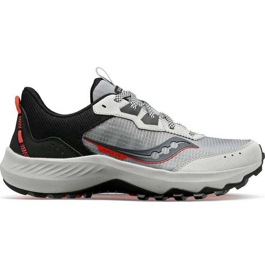 Men Saucony Trail&Hiking | Men'S Aura Tr Wide Concrete / Black