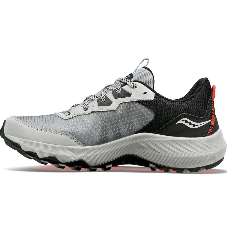 Men Saucony Trail&Hiking | Men'S Aura Tr Wide Concrete / Black