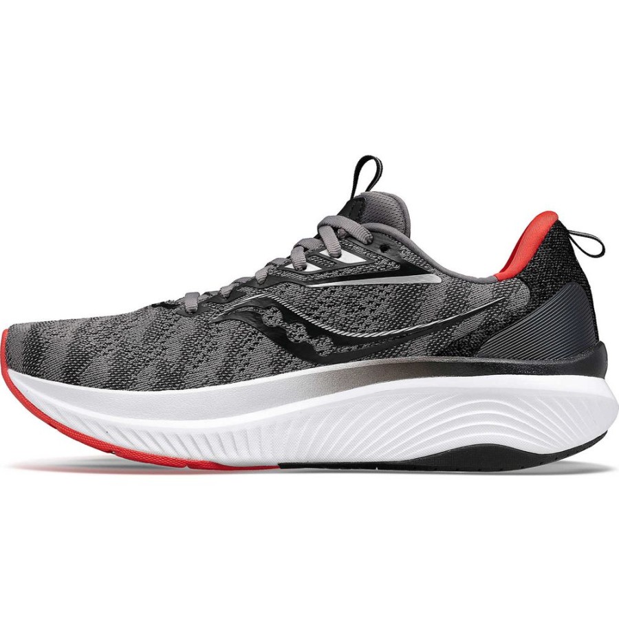 Men Saucony Running | Men'S Echelon 9 Wide Charcoal / Red Sky