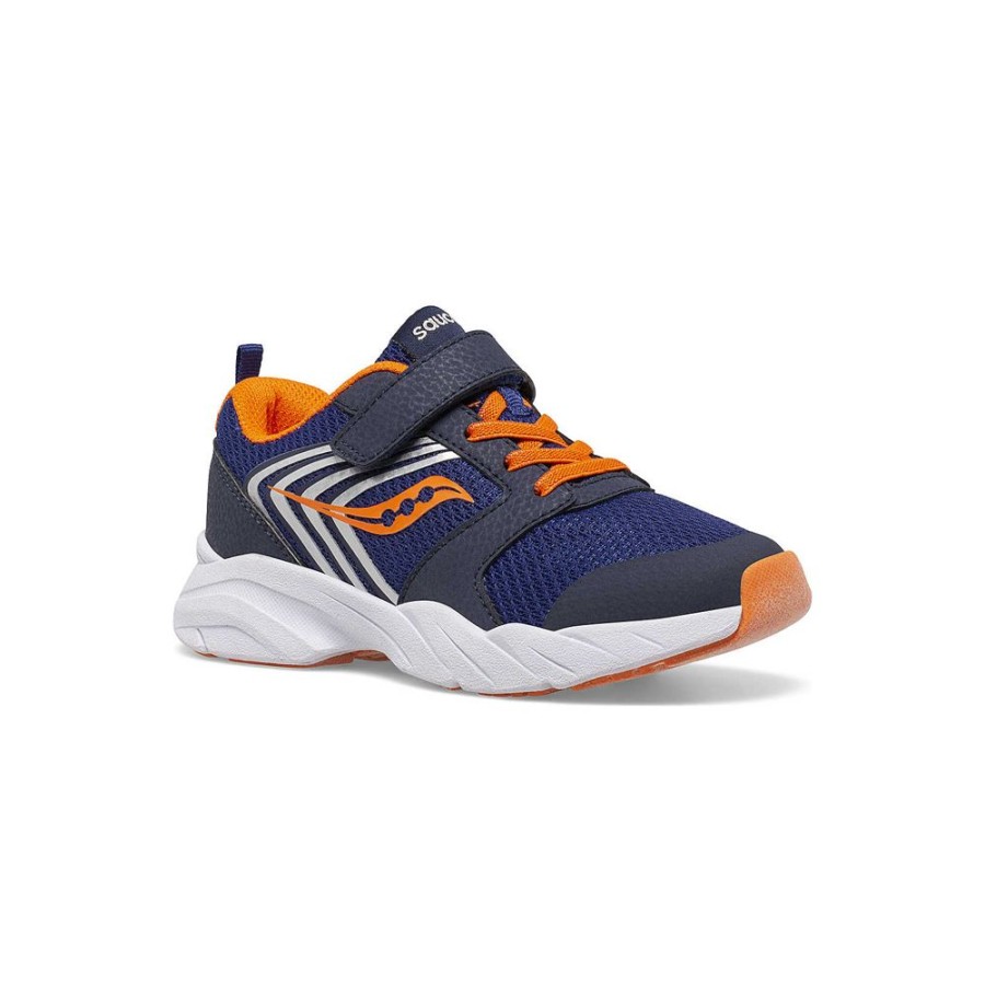 Kids Saucony Boys | Big Kid'S Wind Fst A/C Sneaker Navy / Orange