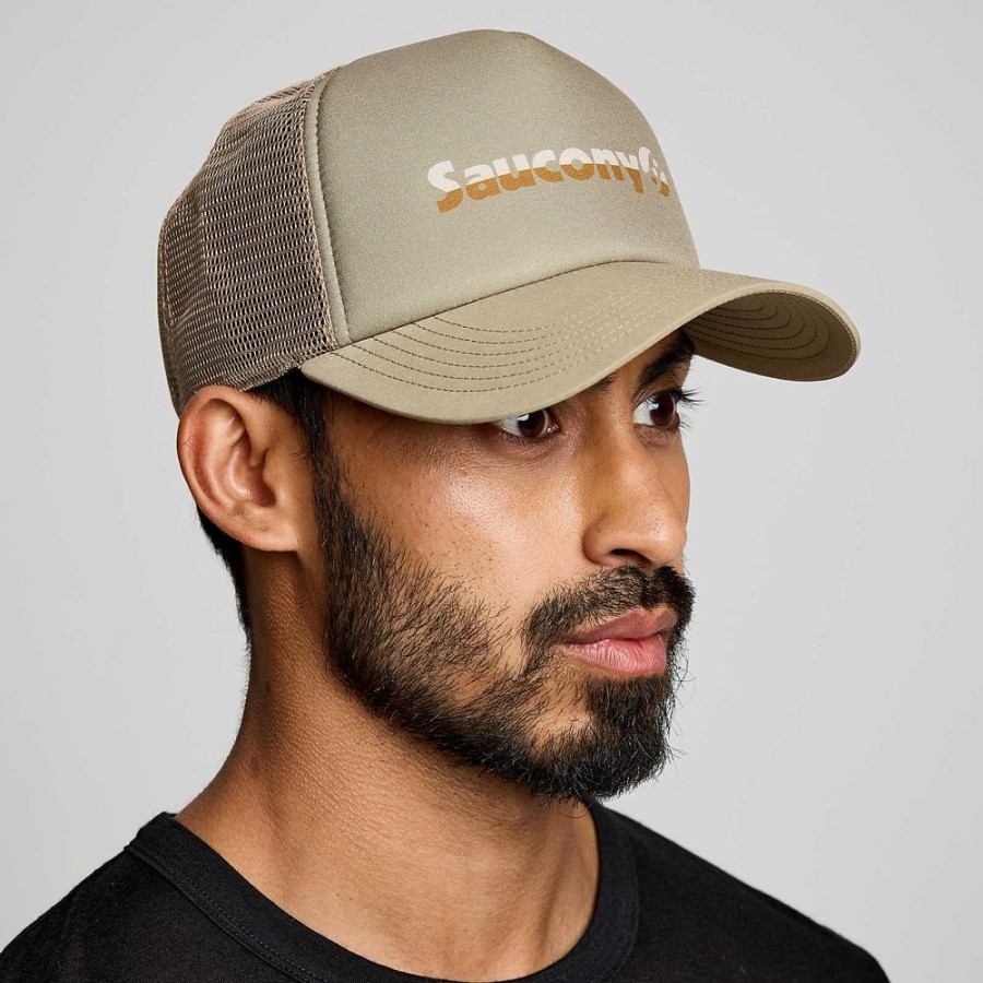 Men Saucony Accessories | Saucony Foamie Trucker Hat Coffee Graphic