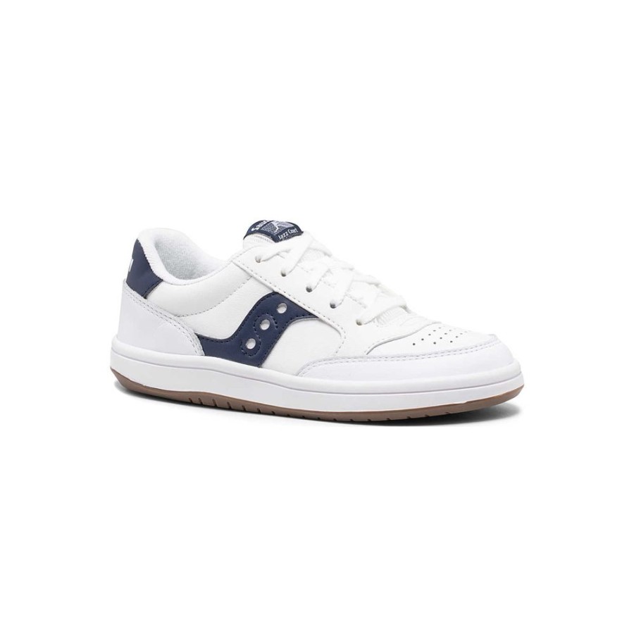 Kids Saucony Girls | Big Kid'S Jazz Court Sneaker White / Navy