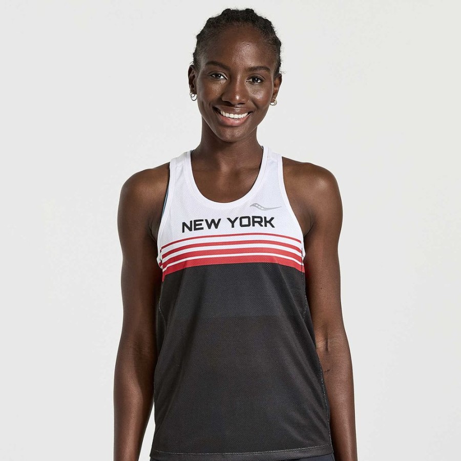 Women Saucony Tops | Women'S Nyc Stopwatch Singlet New York 2022