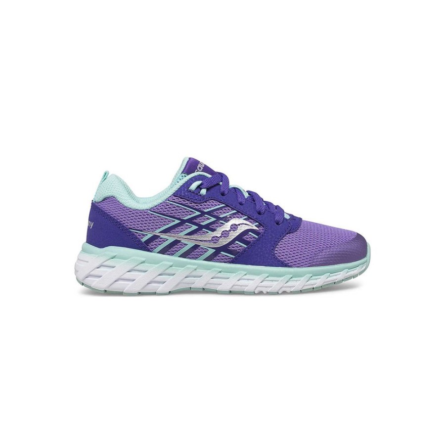 Kids Saucony Unisex | Big Kid'S Wind 2.0 Lace Sneaker Purple