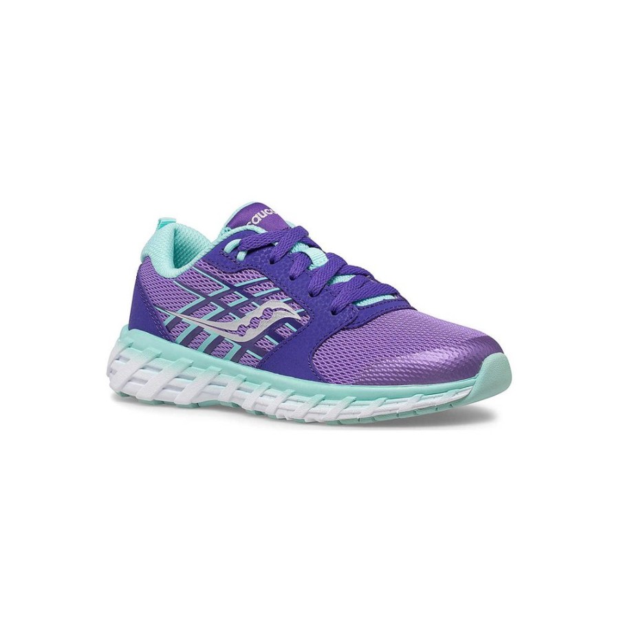 Kids Saucony Unisex | Big Kid'S Wind 2.0 Lace Sneaker Purple