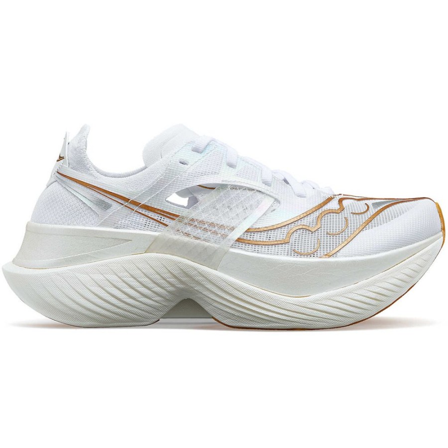 Men Saucony Running | Men'S Endorphin Elite White / Gold