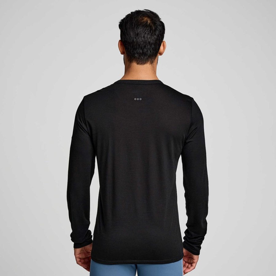 Men Saucony Tops | Peregrine Merino Long Sleeve Black