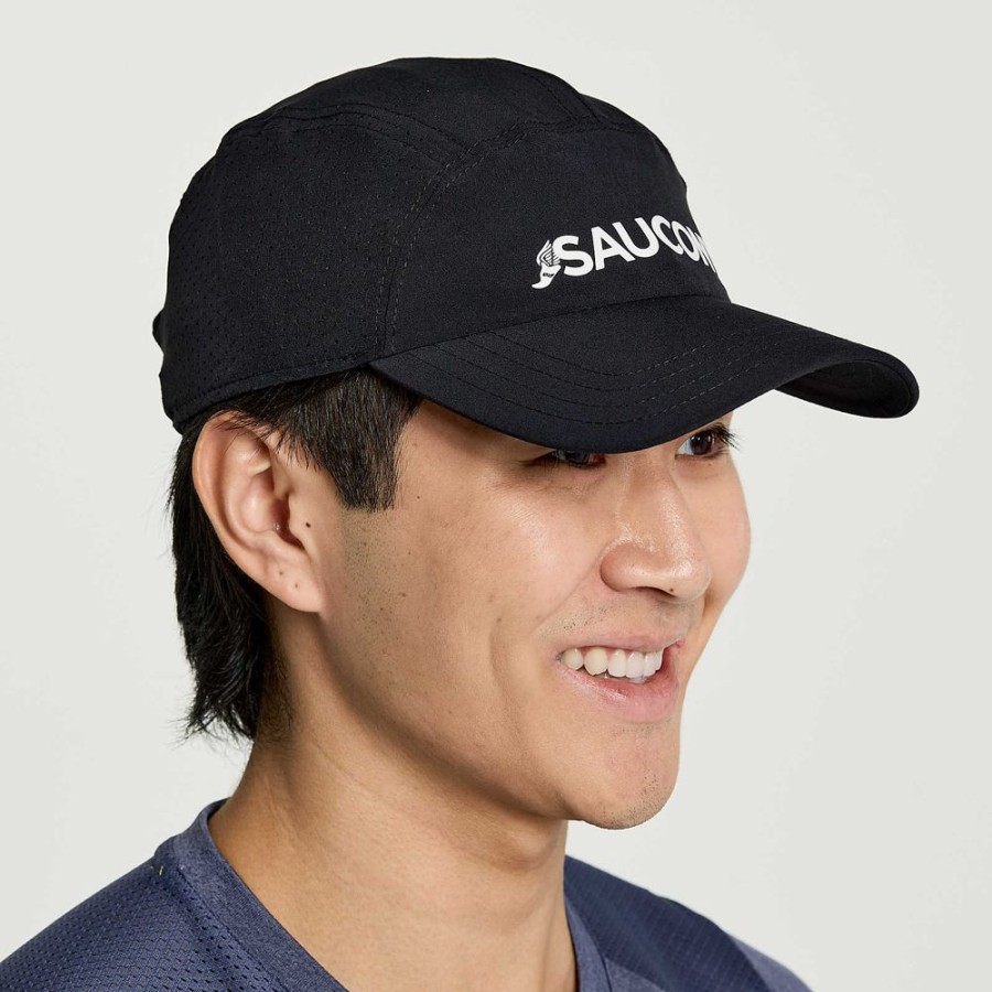 Men Saucony Accessories | Outpace Hat Black