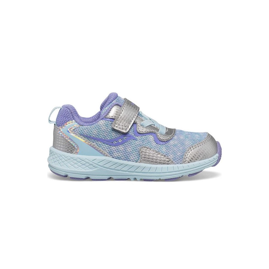 Kids Saucony Girls | Little Kid'S Flash A/C Jr. Sneaker Silver / Purple