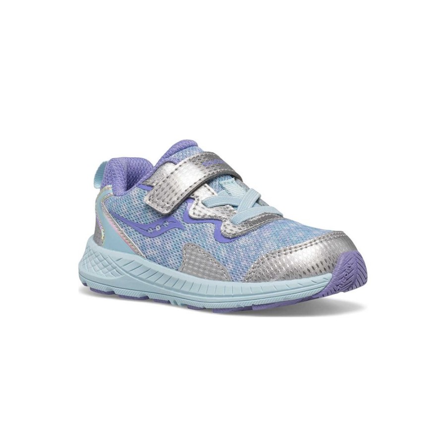 Kids Saucony Girls | Little Kid'S Flash A/C Jr. Sneaker Silver / Purple