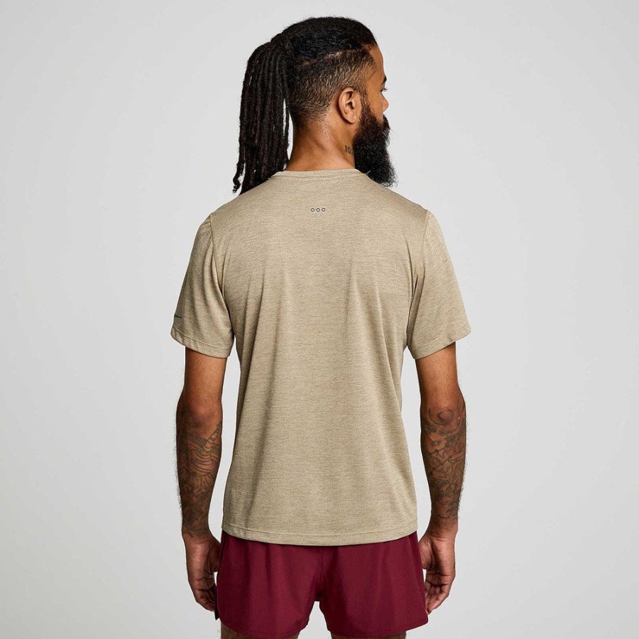 Men Saucony Tops | Men'S Stopwatch Short Sleeve Coffee Heather