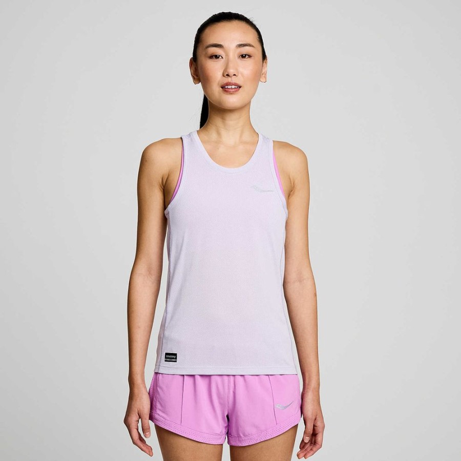 Women Saucony Tops | Women'S Stopwatch Singlet Mauve